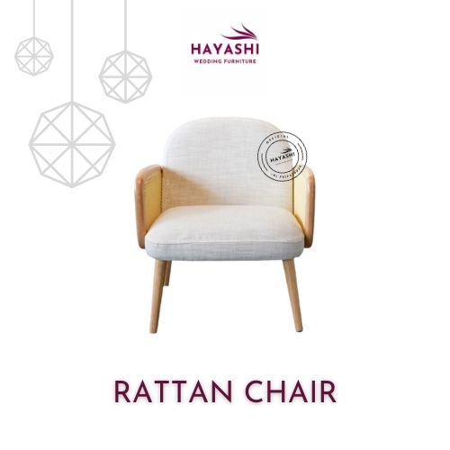 wooden hayashi rattan chair 