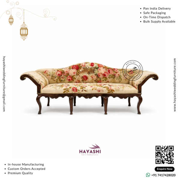 Floral Couple Stage Event Sofa