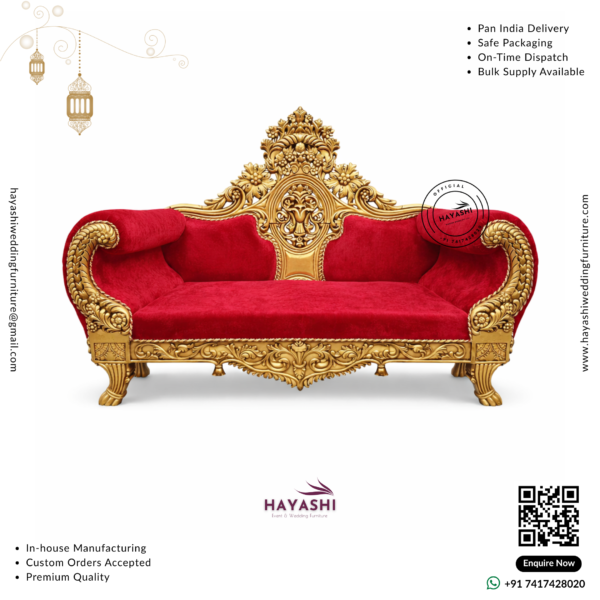 Royal Golden Red Maharaja Wedding & Event Sofa