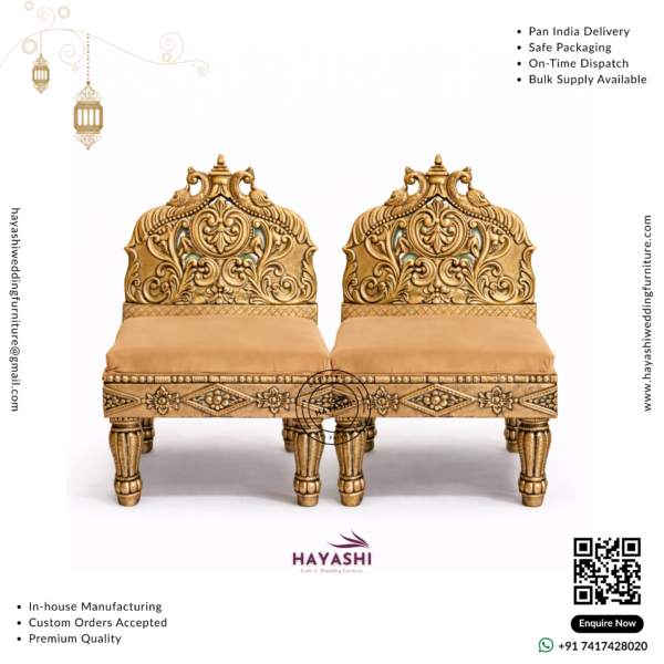 Mandap & Vidhi Chair Set For Wedding & Eve